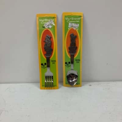 Vintage Walt Disney Pluto + Donald Duck Stainless Steel Spoon/Fork