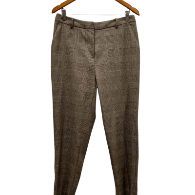 Marcs Womens  Size 12 High Waisted / Straight Leg Pants Brown / Checked / Silver 