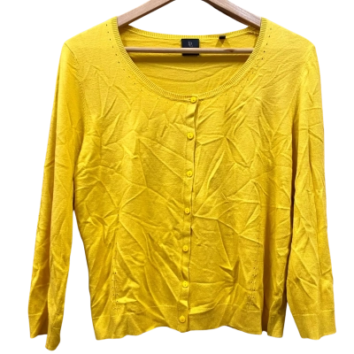 David Lawrence Yellow Button-Down Cardigan Size L