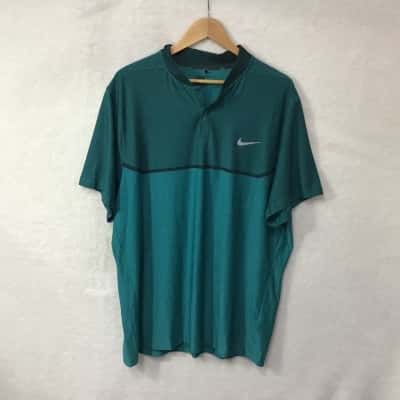 Nike Golf Dri-Fit Mens Size XXL Green / Black Pattern Short Sleeve T-shirt 