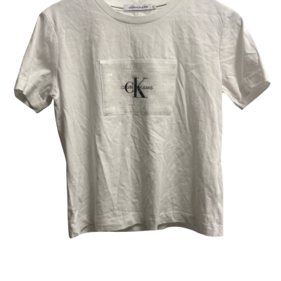 Calvin Klein Women Size M T-shirts White 