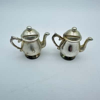 Miniature Silver Plated Coffee Pots x 2