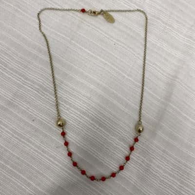 GREGIO 925 Marked Women's Short Necklace Red 