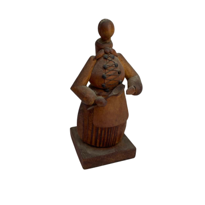 5” Wood carved made in Poland S.sitarski j.fedorowicz Statue