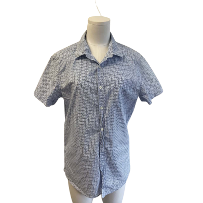 Kenji Mens  Size M Short Sleeve Shirt Blue / Pattern 
