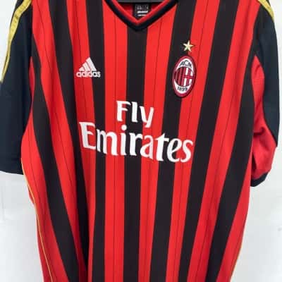 AC Milan Adidas Mens  Size XL Jersey Black  / Red 