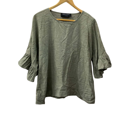 Decjuba Womens  Size L 3/4 Sleeve Top Khaki 