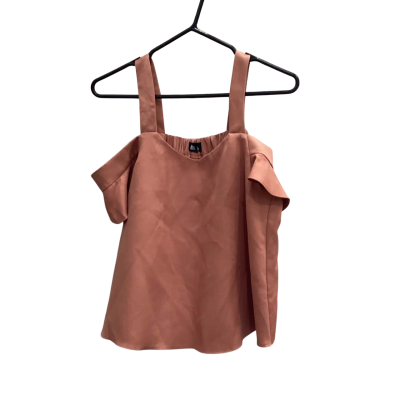 Dotti Womens Size 10 Rose Gold Cold Shoulder Sleeve Top