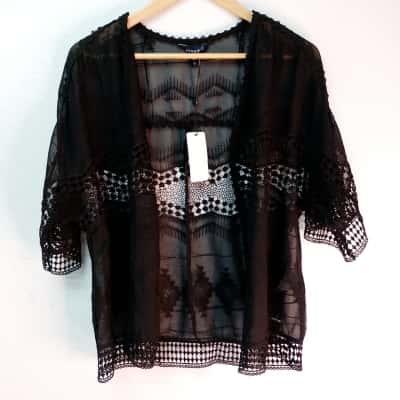 Maggie T Womens  Size S Cardigan Black  