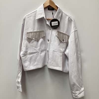 NEW - White Fox Womens Cropped Jacket White size M/L