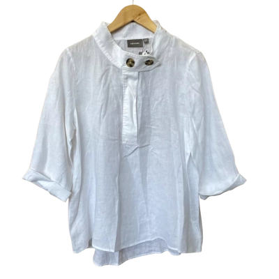 Sussan White Linen Top Size 12