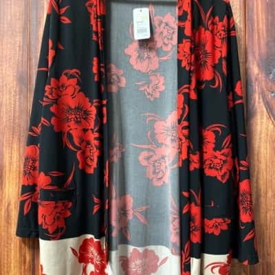 My size   Size S Black  / Red floral lightweight jacket new 