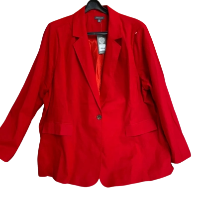 Womens Autograph Red Herringbone Blazer Size 24