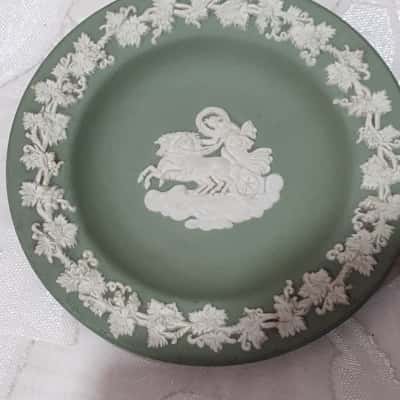 Vintage Wedgwood Sage Green Trinket Dish