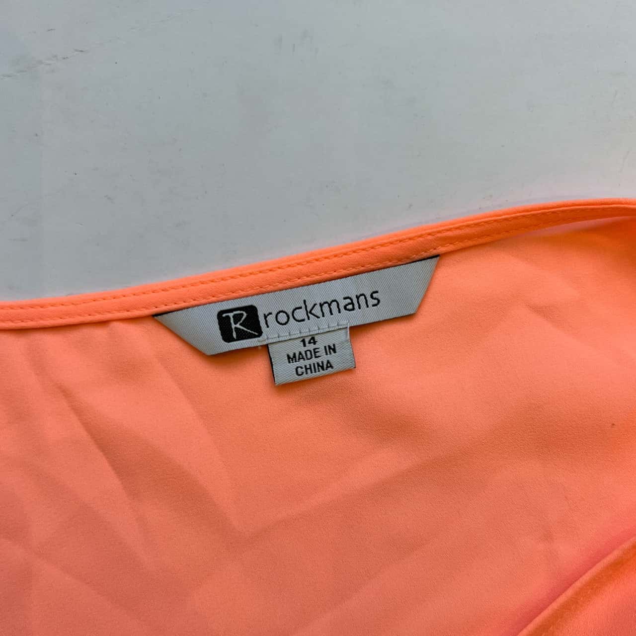 Rockmans Womens Size 14 V-neck Long Sleeve Blouse Fluorescent Pink (s)