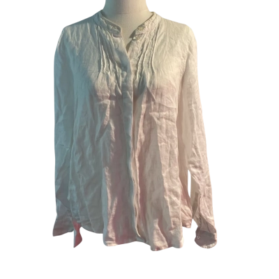 Trenery Womens  Size M Long Sleeve Shirt White ;100% linen