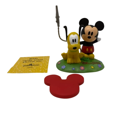 Disneyland Hong Kong Mickey and Pluto Card Holder Figure