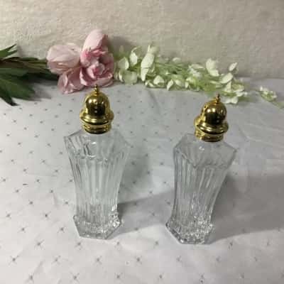 Mikasa Diamond Fire Glass Salt & Pepper Shakers