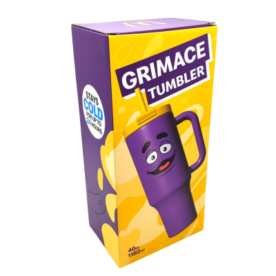 Highly Collectable McDonalds Grimace Tumbler Cup 40oz/1182ml Hot/Cold Brand New  (brica cubes)