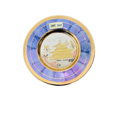 Miniature Decorative Plate – Kinkaku-ji Temple Scene – Made in Japan