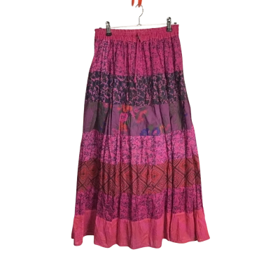  Handmade Womens  Size 10? Multi-coloured Tiered Maxi Skirt