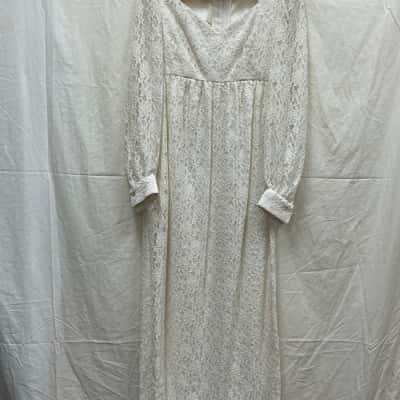 Hand Made Womens Size M Bridal Dress Cream 