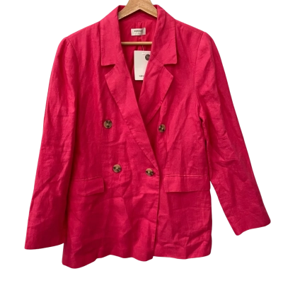 Sussan Womens  Size 10 Double Breasted Blazer Pink  