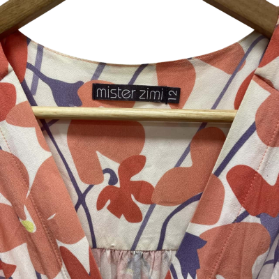 Mister Zimi Womens  Size 12 Casual Dress Coral / Orange / Purple / White 