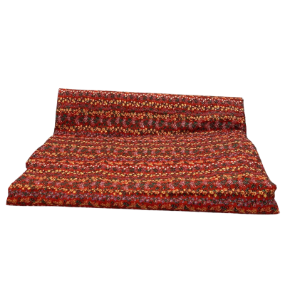 Cotton mix fabric. Terracotta with floral pattern. 110 (w) x 220 (L) cm.  (Fab 4).