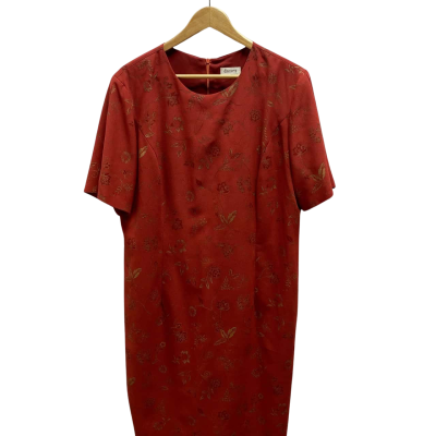 Discovery Womens  Size 16 Maroon Floral Dress