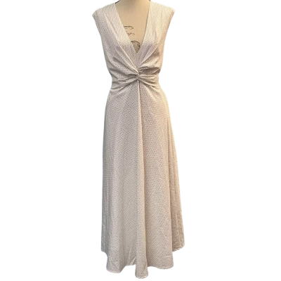 Serafina Womens Size 16 Maxi/Sleeveless Dress Brown/Pattern/White