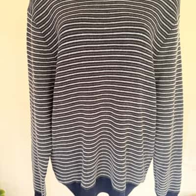 BNWT**Trenery  Navy Stripe Crew Knit.  Size XXL 