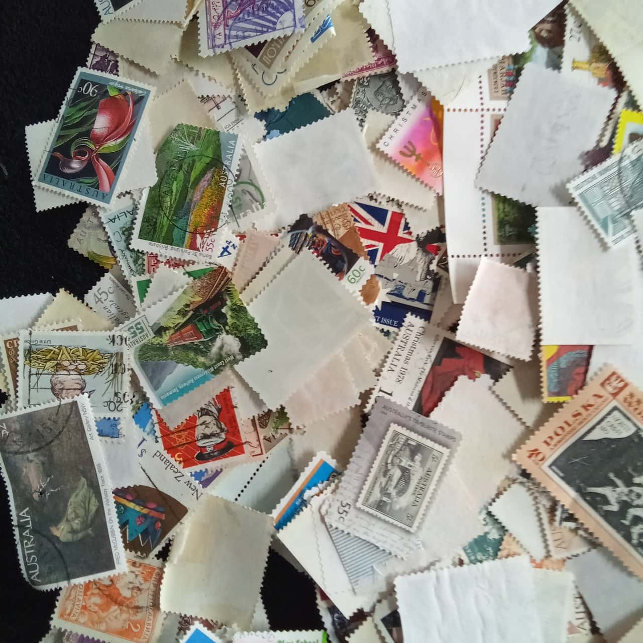 250 Grams Of Mixed World And Australian Stamps Off Paper So The Weight