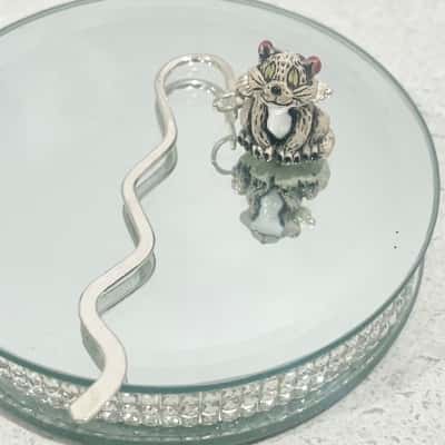 Ceramic Pussy Cat Metal Book Mark