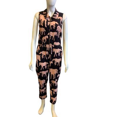 Obus Women's Brand Size 0 Sleeveless Jumpsuit Horse Print 