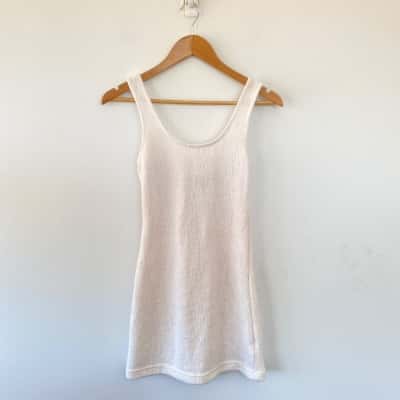 Rusty White Knit Sleeveless Mini Dress Size 8