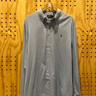 Polo Ralph Lauren Mens Australian Open Long Sleeve Button Up Shirt Blue, Size XL