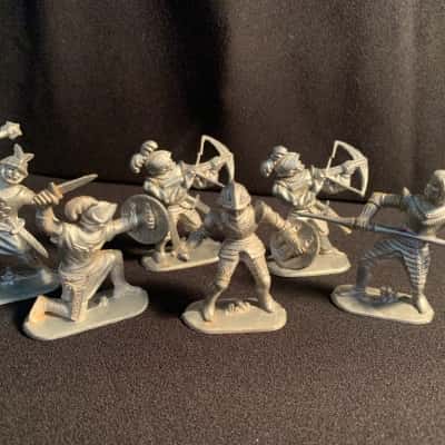 Jean Hofler Vintage Medieval Knights and Horse Figures, Lot of 10