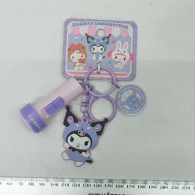 Sanrio Characters Kuromi Multi-Charm LED Flashlight Keychain - Purple Animal Costume Series