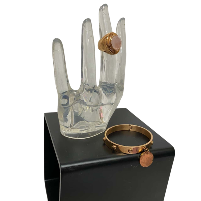  Womens Bangle / Ring Pink / Rose Gold Love from Venus set