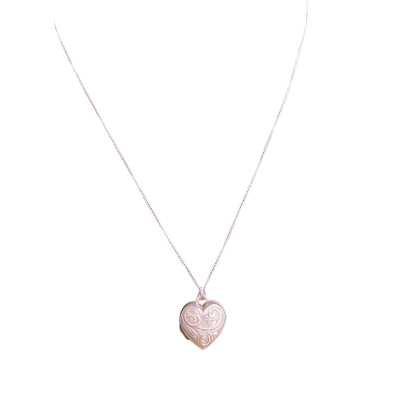  Womens Stirling silver 22cm drop Necklace with vintage silver heart locket 