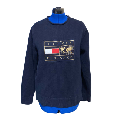 Tommy Hilfiger Mens Navy Knitted Jumper Size L