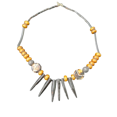Hand Made Black & Brown Beaded Necklace 