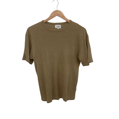 Seed Heritage Womens Linen Size XS Short Sleeve Top Khaki 
