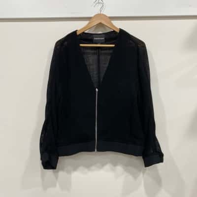 Country Road Womens  Size 16 Zip up Jacket Black  