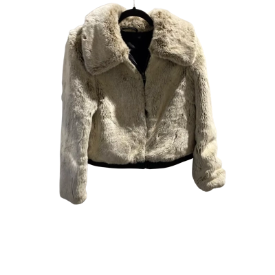 Decjuba Womens  Size M Faux Fur Coat Beige 