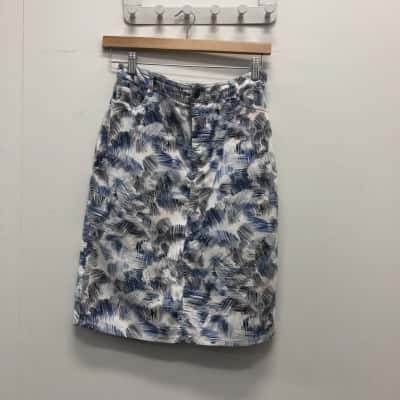 Sportscraft Womens  Size 8 Midi Skirt Blue / White 