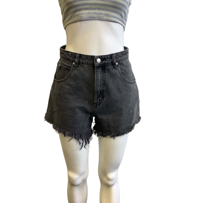 Rollas Women's Size 27 Mirage High Rise Loose Fit Denim Short Black  