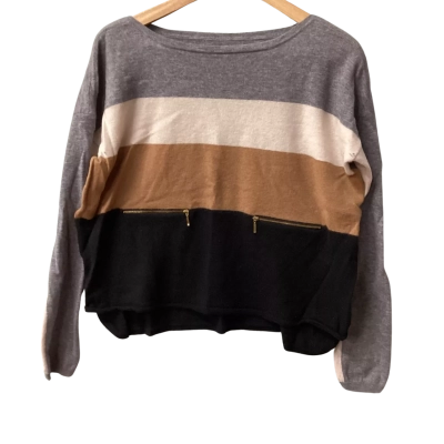 Country Road Womens  Size S Cropped Jumper Beige / BrownC / Grey C