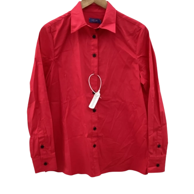  Womens  Size 8 Button Up Top Red Leo Lin BNWT RRP$399